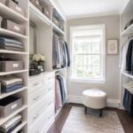 Organized walk-in closet system in a New Jersey home by OCD Organized